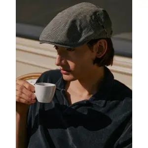 [롯데백화점]닥스 액세서리 남성 사이즈조절 스트랩 블랙체크 린넨혼방 헌팅캡 DBHE4E757