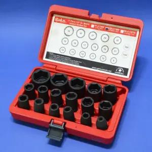 지니어스 임팩트소켓세트 CM-417MB 12.7mm 12종 에어임팩소켓 2016722 크롬몰리드덴강 8-32mm