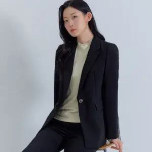 [지센] 싱글 원버튼 테일러드 자켓 LFFJOA01_BK