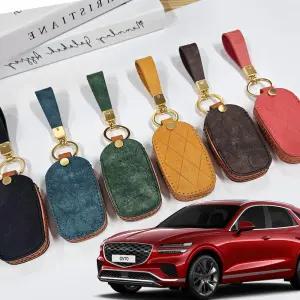 차바라기 제네시스 GV70 가죽 키케이스 키홀더 자동차 스마트 키링 페이스리프트 용품