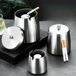 일본 가정용 뚜껑있는 재떨이 철제 흡연 실내 담배 외부 통 스텐 재털이 깡통 흡연
