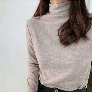 여성 베이직 기모 목폴라 티셔츠 HH-E74