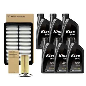 디올뉴 팰리세이드 (LX3) 2.5 하이브리드 엔진오일 세트 (킥스 PAO 5W30 6L + 순정 필터 세트)