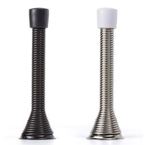 고무 범퍼가 있는 스프링 도어 스토퍼  3-1/4인치 헤비 듀티 - 유연한 스톱 벽 보호 장치  검정색 및 은색