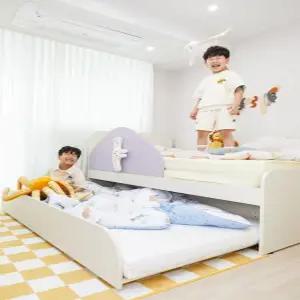 저상형 2층 침대 계단 안전 가드 형제 낮은 이층 침대