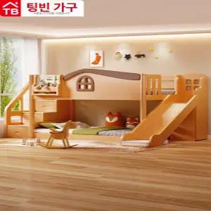 벙커침대 미끄럼틀 침대 이층 복층 2층 계단 슬라이딩 슬라이드 소형 주택용 사다리형 100