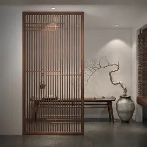 간살 중문 현관 주택 파티션 슬라이딩 도어 아파트 80x240cm 소나무