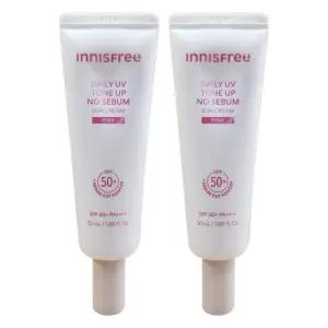 이니스프리 데일리 유브이 톤업 노세범 선크림 50ml (핑크) 2개