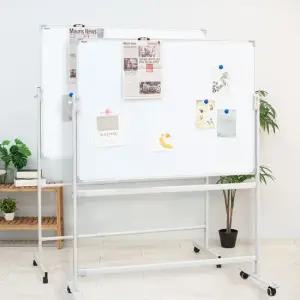 이동식 양면 화이트보드 자석 높이조절 보드판 칠판 스탠드 세트 1200x900mm
