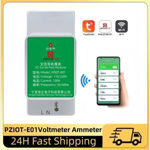PZIOT-E01 단상 AC 전기 딘 레일 Wifi 스마트 Kwh 에너지 미터 전력 소비 측정기 전압계 전류계