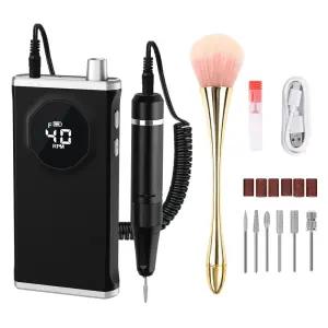 LOMESO 네일드릴기 전동 네일 머신 손톱 관리기 셀프 홈케어 젤네일드릴 전문 폴리셔 그레이 1개