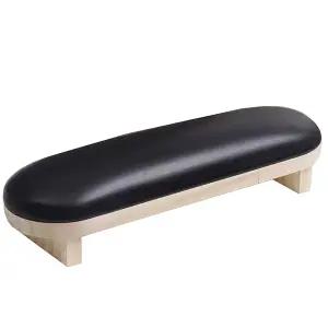 탕송 1PC 스펀지 매니큐어 핸드레스트 베개 나무 네일 스탠드 핸드 홀더 테이블 팔걸이 쿠션(블랙)