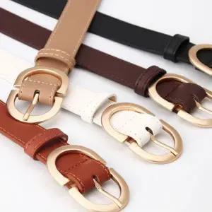 여성용 버클 가죽 허리띠 정장 팬츠 청바지 통가죽 벨트