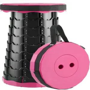 도세노 낚시 하이킹 투어 바비큐 파티 야외 활동을 위한 업그레이드된 접이식 의자 두꺼운 휴대용 ( 핑크 )