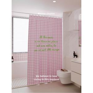 체크 가림막 커튼 창문 가리개 단일 100x180 주방 욕실 방수 블루