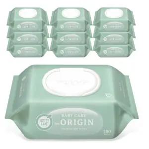 깨끗한나라 베이비 케어 디 오리진 물티슈 캡형 100매 10팩