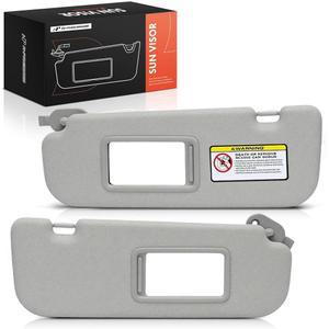 현대 엘란트라 2011 2012 2013 2014 2015와 호환되는 A-프리미엄 운전석 좌측 및 조수석 우측 선바이저 - 베니티 미러, 라이트 없음, 그레이 852103X000TX, 852203X000TX를 대체합니다.