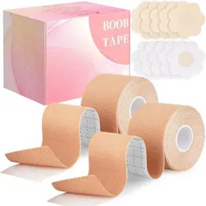 반짝이는 구슬 가슴 팅용 테이프 2개 - 10개 여성용 바디 투명 브라