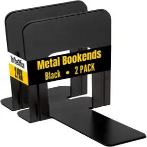 1InThe Office 북엔드 북 스토퍼 선반 및 헤비 북을 위한 대형 금속 9인치(2팩)