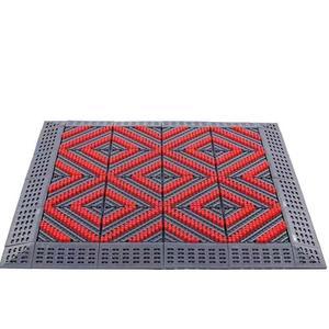 외부바닥매트 현관 도어매트 미끄럼방지 120x150CM 그레이 싱글 브러쉬 깔판 블록