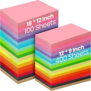 예키 200매 컬러 건설 종이 벌크 8.5 x 11 및 12 18 경량 미술 학교 성인 예술 공예를 위한 다채로운 공예