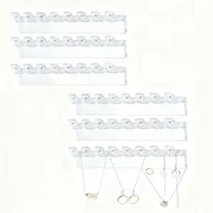 네오프로메자 6팩 아크릴 목걸이 걸이 벽걸이 정리함 귀걸이 및 팔찌를 위한 48훅 장식 보석