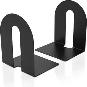 내구성 강한 10인치 북엔드 블랙 1쌍 무거운 책 사무실 책장 바인더 및 책용 스토퍼