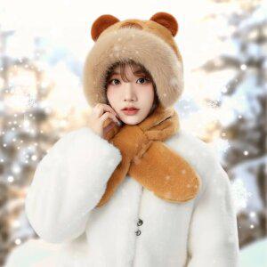 카피바라 후드 목도리 넥워머 바라클라바 머플러 털모자 겨울모자 방한