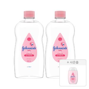 존슨즈 오일 500ml, 2개 + 증정(핑크로션 100ml, 1개)
