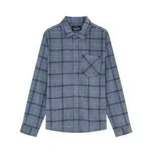 남성) 프린트 체크셔츠(세미오버)_AM3WWH602-BL