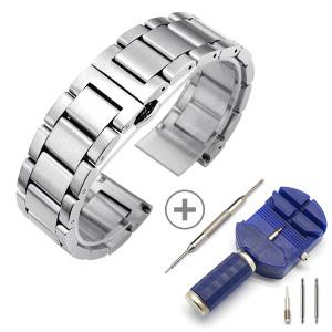 [타임뷰] 메탈시계밴드 메탈시계줄  갤럭시워치스트랩호환  투버튼실버  20mm 22mm