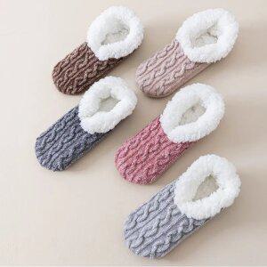 J2K 니트 덧신 털 수면 슬리퍼 방한 실내화 미끄럼방지