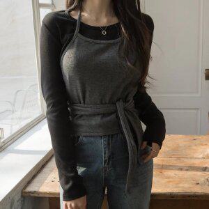 [트렌디/무드업] 레이어드 홀터 랩 나시