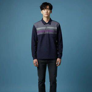 조이마담 MT50026 도트 배색 포켓 카라 속기모 티셔츠 중년남성의류 아빠옷