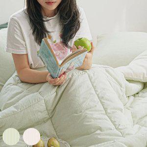 플로라 미니멀 스트라이프 순면 차렵이불 2컬러