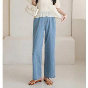 썸제이 와이드 밴딩 데님 청바지 M-XL / 얇은 봄여름 청바지 편안한 빅사이즈 제작 /