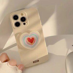 최신 귀여운 아이폰 케이스 무지개 하트 스마트톡 / 핸드폰케이스 아이폰16 15 14 프로