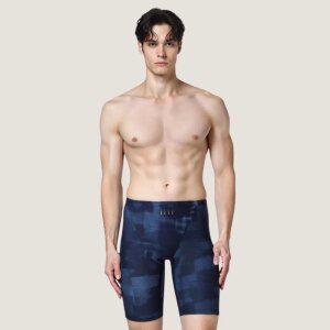 베이직엘르 남성 네이비 5부 사각 패턴 실내수영복 BEZ-Z401N