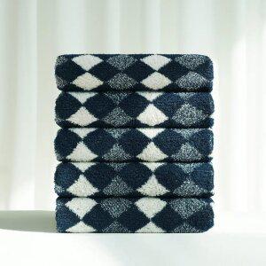 국내생산 호텔수건 고급 타월 60수 160g 아가일 미드나잇네이비