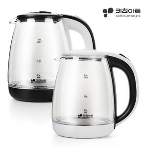 키친아트 대용량 글라스 무선 전기주전자 커피포트 전기포트 1.8L KAH-GP1500 블랙/화