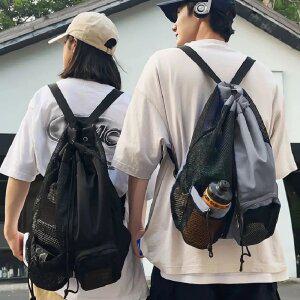 메쉬 스트링 캐주얼 경량백팩 운동 등산 여행용백팩