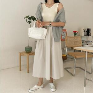 [시크릿라벨] 심플슬리브리스플레어원피스