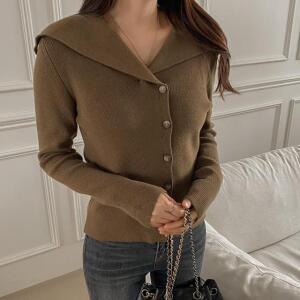 [시크릿라벨] [얼굴작아보이는] 세일러 카라 니트 가디건