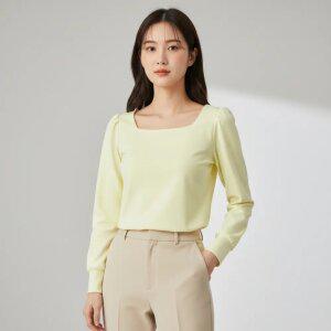스퀘어 핀턱 퍼프소매 블라우스 AQ1WB240