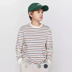 [지오다노주니어] 03026511 헤비코튼 멀티 스트라이프 긴팔티