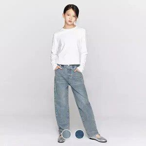 [지오다노주니어] 03116510 코튼스판 밴딩 세미오버 데님 팬츠