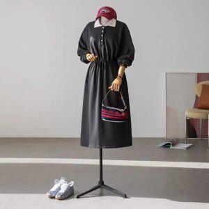 (안나앤플러스) 코딘 스트링 카라 원피스[드레스EDK67] 빅사이즈