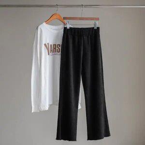 (안나앤플러스) 웨이브 골지 밴딩 팬츠[팬츠CZX93] 빅사이즈