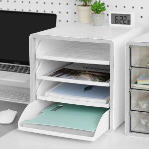 오픈형 A4 멀티 데스크 트레이 4단 문서 서류 보관함 서랍