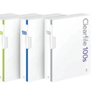 심플 탄탄 100매 클리어 화일+종이커버 1p 파일 플라스틱 3공 6컬러 문서 서류 보관